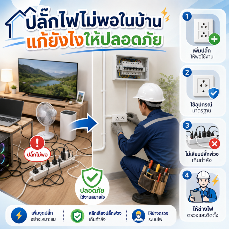 ปลั๊กไฟไม่พอในบ้านแก้ยังไงให้ปลอดภัย