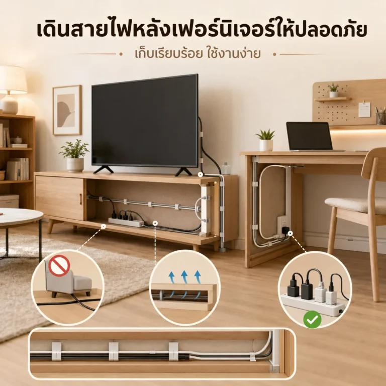 เดินสายไฟหลังเฟอร์นิเจอร์อย่างไรให้ปลอดภัย