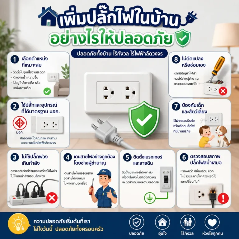 เพิ่มปลั๊กไฟในบ้านอย่างไรให้ปลอดภัย